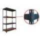 Estanteria metalica ar stocker 200x200x70 cm 4 estantes 450 kg por estante bandeja de madera sin