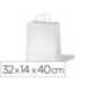 BOLSA KRAFT BASIKA CELULOSA BLANCO 90 GR ASA RETORCIDA TAMAÑO "L" 320X140X400 MM
