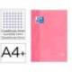 RECAMBIO COLOR 1 OXFORD DIN A4+ 80 HOJAS 90 GR CUADRO 5 MM 4 TALADROS COLOR ROSA CHICLE