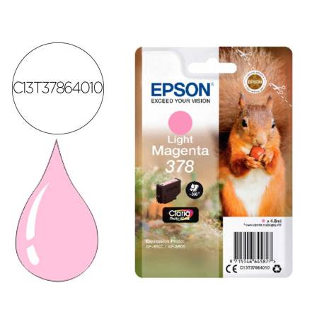 CARTUCHO INK-JET EPSON 378 COLOR CIAN CLARO C13T37864010
