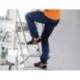 PANTALON DE TRABAJO DELTAPLUS CINTURA ELASTICA 5 BOLSILLOS COLOR AZUL MARINO / NARANJA TALLA XXL