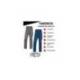PANTALON DE TRABAJO DELTAPLUS CINTURA ELASTICA 5 BOLSILLOS COLOR AZUL MARINO / NARANJA TALLA XXL