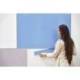 PIZARRA BLANCA ROCADA LACADA MAGNETICA MODULAR SIN MARCO COLOR AZUL 75X115 CM
