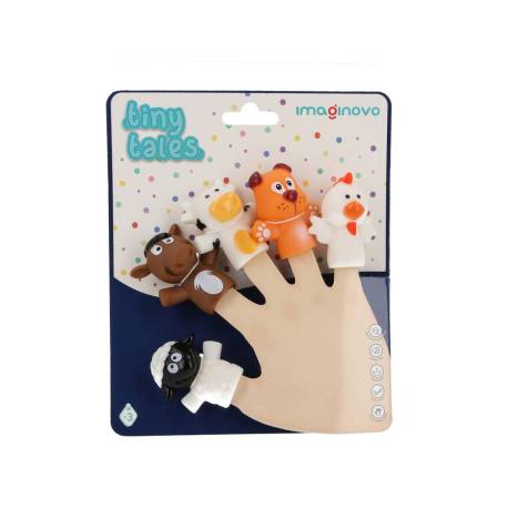 MARIONETAS DE DEDOS IMAGINOVO TINY TALES PVC GRANJA BLISTER DE 5 UNIDADES SURTIDAS