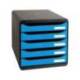 FICHERO DE CAJONES SOBREMESA EXACOMPTA BIG-BOX CLEAN SAFE 5 CAJONES AZUL
