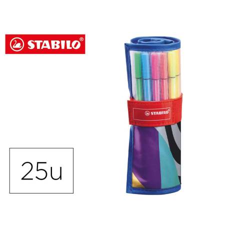 ROTULADOR STABILO PUNTA DE FIBRA 1 MM 25 UNIDADES COLORES SURTIDOS