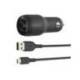 CARGADOR PARA COCHE BELKIN CCB001BTBK DOBLE USB-A 24W 12W X2 COLOR NEGRO