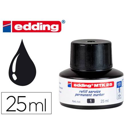 TINTA ROTULADOR EDDING MTK25 CON SISTEMA CAPILAR COLOR NEGRO FRASCO DE 25 ML