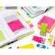 BLOC DE NOTAS ADHESIVAS QUITA Y PON MILAN 76X76 MM REMOVIBLE PLASTICO TRANSLUCIDO ROSA FLUOR 50