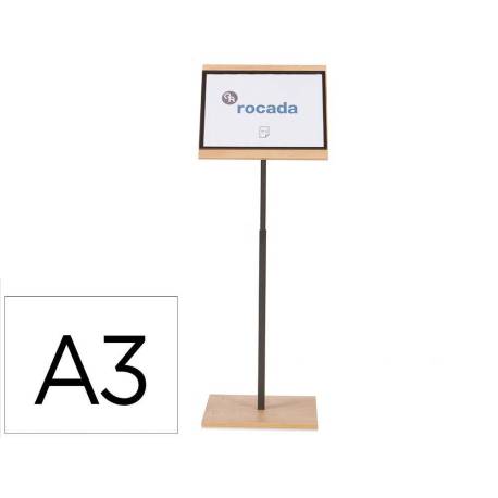 EXPOSITOR ROCADA DE SUELO SERIE NATURAL MAGNETICO ROTATIVO 360 ALTURA AJUSTABLE DIN A3