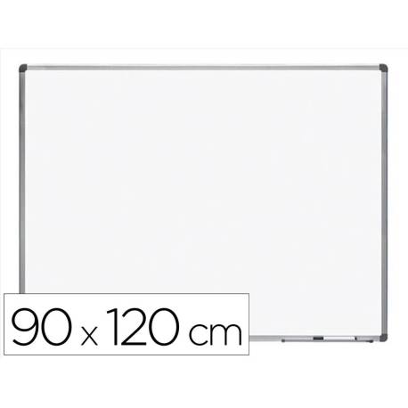 PIZARRA BLANCA ROCADA LACADA MAGNETICA MARCO ALUMINIO CON CANTONERAS 90X120 CM