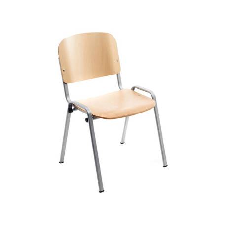 SILLA ROCADA CONFIDENTE ESTRUCTURA METALICA ASIENTO Y RESPALDO MADERA NATURAL 570X410X810 MM