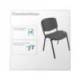SILLA ROCADA CONFIDENTE ESTRUCTURA METALICA ASIENTO TELA IGNIFUGA GRIS 570X410X810 MM