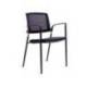 SILLA ROCADA CONFIDENTE BRAZOS FIJOS ESTRUCTURA METALICA ASIENTO TELA IGNIFUGA NEGRO RESPALDO MALLA