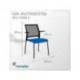 SILLA ROCADA CONFIDENTE BRAZOS FIJOS ESTRUCTURA METALICA ASIENTO TELA IGNIFUGA NEGRO RESPALDO MALLA