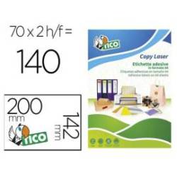 ETIQUETA ADHESIVA TICO AMARILLO FLUOR PERMANENTE FSC LASER/INKJET/FOTOCOPIA 200X142 MM CAJA DE 140 UNIDADES