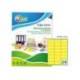 ETIQUETA ADHESIVA TICO AMARILLO FLUOR PERMANENTE CERTIFICADO FSC LASER/INKJET/FOTOCOPIA 70X36