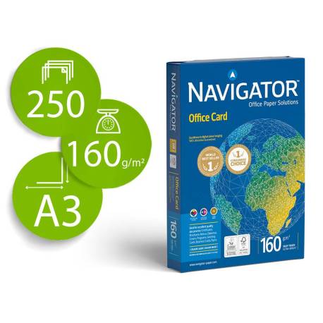 PAPEL FOTOCOPIADORA NAVIGATOR DIN A3 160 GRAMOS PAPEL MULTIUSO INK-JET Y LASER PAQUETE DE 250 HOJAS