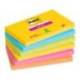 BLOC DE NOTAS ADHESIVAS QUITA Y PON POST IT SUPER STICKY CARNIVAL 100% PEFC 76X127 MM PACK DE 6 BLOCS COLORES