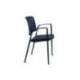 SILLA ROCADA CONFIDENTE BRAZOS FIJOS ESTRUCTURA METALICA BLANCA ASIENTO TELA IGNIFUGA RESPALDO DE MALLA