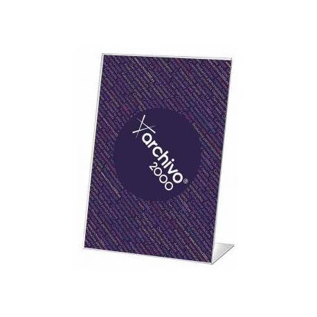 EXPOSITOR SOBREMESA ARCHIVO 2000 CON FORMA L POLIESTIRENO TRANSPARENTE DIN A4 VERTICAL 70X290X210 MM