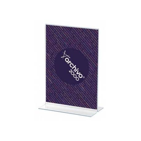 EXPOSITOR SOBREMESA ARCHIVO 2000 CON FORMA T POLIESTIRENO TRANSPARENTE DIN A5 75X150X224 MM