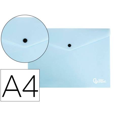 Carpeta dossier broche Liderpapel DIN A4 polipropileno 180 micras 50 hojas color azul