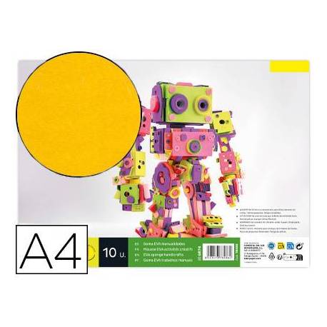Goma eva liderpapel color amarillo paquete de 10 hojas