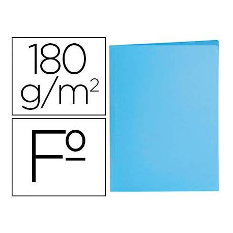 Subcarpeta de cartulina Liderpapel tamaño folio azul pastel 180g/m2