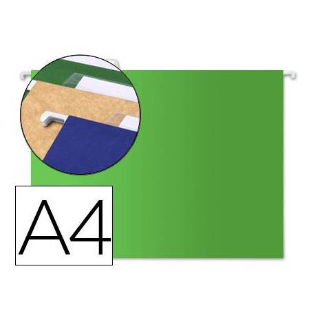 Carpeta colgante marca Liderpapel A4 Kraft Verde