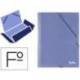 Carpetas de gomas carton simil prespan Liderpapel Folio azul