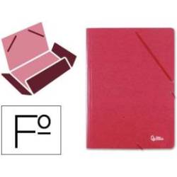 Carpetas de gomas carton simil prespan Liderpapel Folio rojo