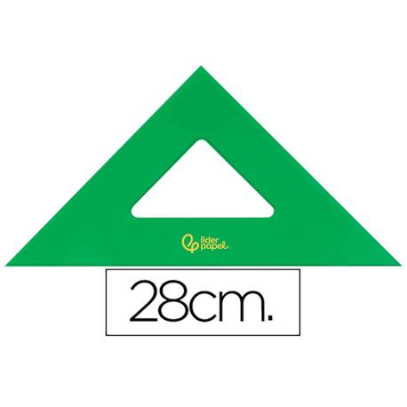 Escuadra acrilica Liderpapel 28cm color Verde