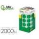 GOMETS LIDERPAPEL AUTOADHESIVO S CIRCULOS 20 MM VERDE ROLLO DE 2000 UNIDADES EN CAJA DE CARTON
