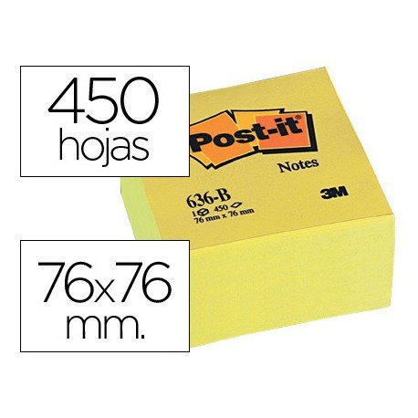 Post-it ® Bloc de notas adhesivas de quita y pon color amarillo