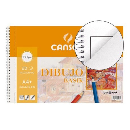 Bloc dibujo espiral basik acuarela y tempera a4 370g.mas tres pinceles