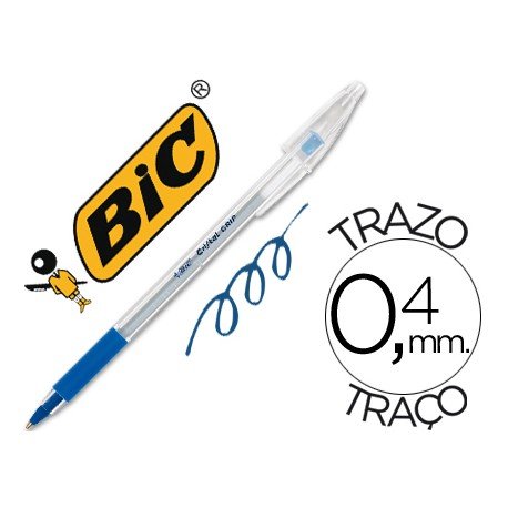 Boligrafo Bic Cristal Grip azul 0,4 mm