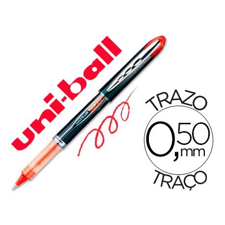 Rotulador-bolígrafo roller Uni-Ball rojo UB-205 Vision 0,4 mm.