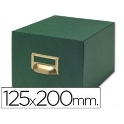 Fichero Liderpapel tela verde 1000 fichas N.4 tamaño 125x200 mm.
