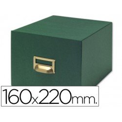 Fichero Liderpapel tela verde 500 fichas N.5 tamaño 160x220 mm.