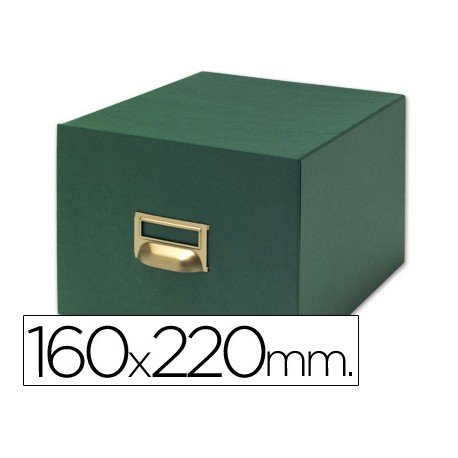 Fichero Liderpapel tela verde 1000 fichas N.5 tamaño 160x220 mm.