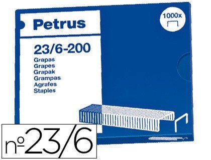 PETRUS 55723 Caja de 1000 grapas galvanizadas. Tipo 22/6-24/6