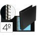 Carpeta multifin alfa 3002-g 11 anillas 40 mm plastico cuarto negro