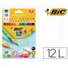 Lapices de colores bic triangulares estuche 12 colores finos