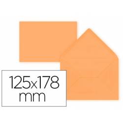 Sobre B6 Liderpapel 125x178mm 80g/m2 Color Naranja Pack de 15 unidades